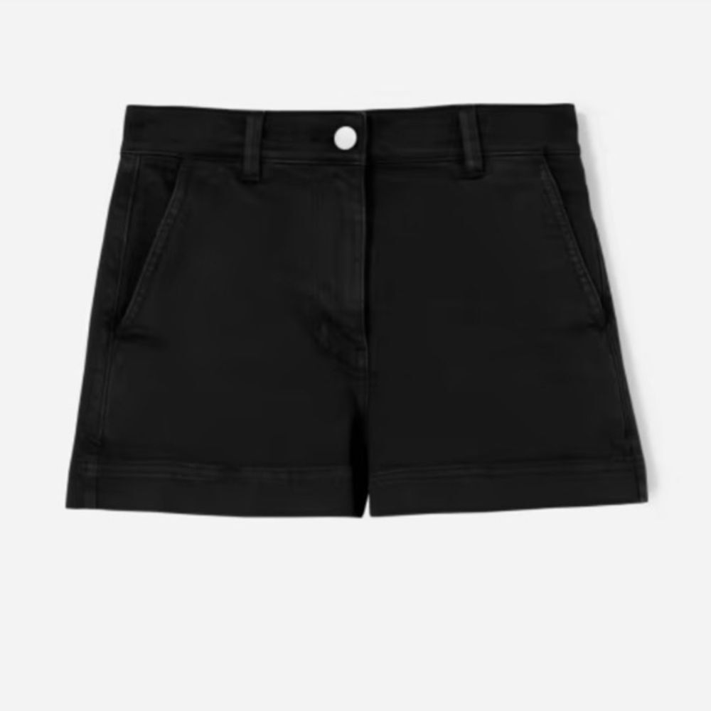 Brand New NWT Everlane Way-High Shortie Black High Waisted Stretch Denim Shorts